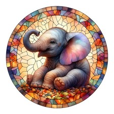 10x sticker elephant stained