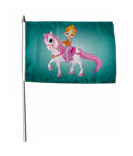 Stockflagge mädchen auf pferd - stockflagge,