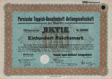 Persische Teppich AG 1926 Berlin Frankfurt Düren 100 RM Schleicher & Schüll Top