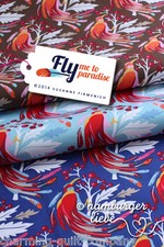 FLY ME TO PARADISE Hamburger Liebe JERSEY blau ** 155 cm breit ** 1 m