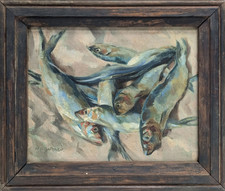 Stillleben sardinen gemälde - sardinen,