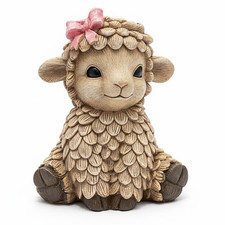 Rustikale Harz Lamm Ornament Schaf Figur Statue Bauernhaus Dekoration Wohndeko