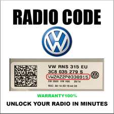 VW Stereo Radio Unlock Code