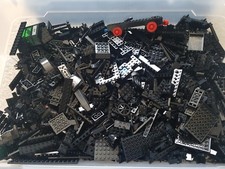 Lego 1 KG SCHWARZ STEINE PLATTEN SONDERTEILE Kiloware Konvolut GEREINIGT!
