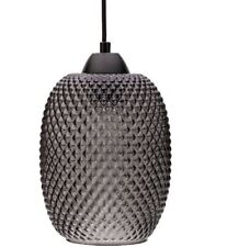 Pauleen Hänge Pendel Lampe Leuchte GLEAMING GLAMOUR Metall Glas rauchgrau 16 cm