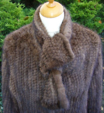 Nerz, Mink, ungefütterte Nerzjacke, gestrickt, braun, Gr. 38/40, neu
