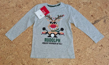 neues Kiki & Koko (kik) Langarmshirt Gr. 116 in grau mit Rentier (Weihnachten)