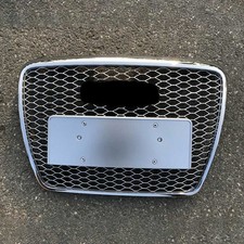 RS6 Stil Glänzend Silber Grill Kühlergrill Frontgrill Für Audi A6 A6L C6 2005-11