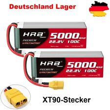 2pcs HRB 6S 22,2V 5000mAh 100C XT90 LiPo Batterie für RC Drohne Flugzeug Akku