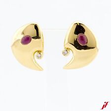 Ohrschmuck Ohrstecker 18K/750 Gelbgold 2 Rubin 2 Brillanten - Wert 1.200€