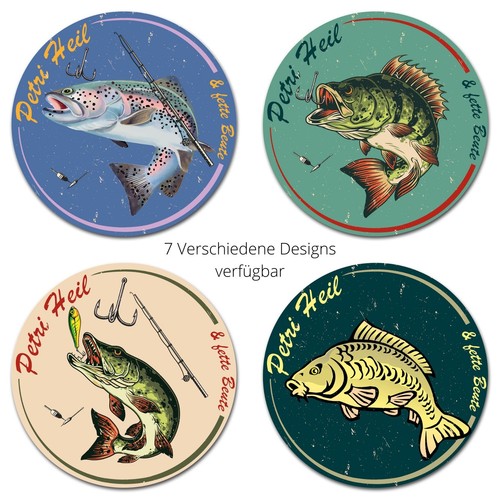 Fisch aufkleber retro - retro, stil