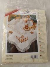 StickLäufer Stickpackung Vintage OVP DIY Herbstlaub 40x90cm