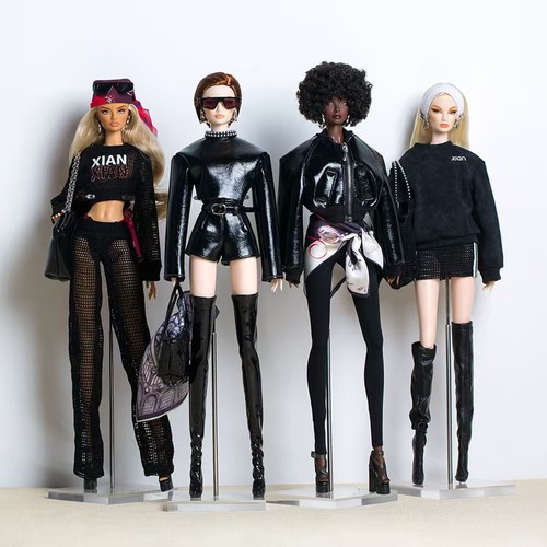 Schwarzes puppenkleidungsset - schwarzes,