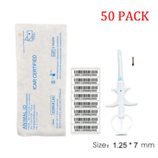 50 KleinsteTierchip Tiertransponder 1,25x7 mm RFID Mikrochip für Hunde Katzen