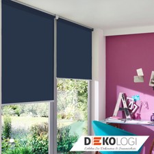 Sichtschutzrollo Rollo blau Seitenzugrollo Kettenzug Tageslicht Sichtschutz