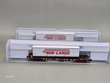 Spur N Fleischmann 825052 K Taschenwagen mit einem Auflieger NOR-CARGO , in OVP.