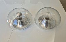 2 runde Deckenlampen aus Glas in Blasenoptik (Bubble Glas) - Vintage 70er - E27
