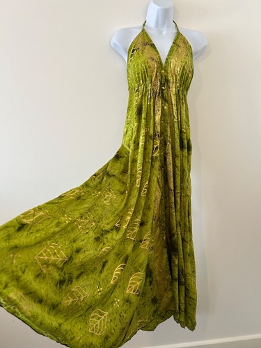 Grünes kleid lang seide - grünes,