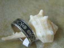 Schwarz/Silber Edelstahl Skull Totenkopf Fingerring Ring SIZE 17,7-21,8mm