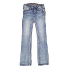 ROCK REVIVAL Damen Jeans Blau & Weiß Regular Bootcut Denim Medium W26 L34