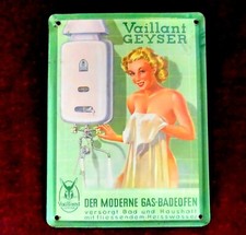 Metall-Schild Vaillant Geyser Gas-Badeofen / ca. 15 x 20 cm / Blechschild