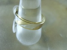 Bicolor Edelstahl Fingerring gebürstet gold/silber Ring SIZE 16,5-21,8 mm