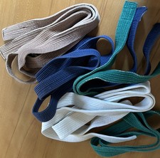 Karategürtel, Judogürtel braun, blau, grün, weiß, used look,  alles zusammen