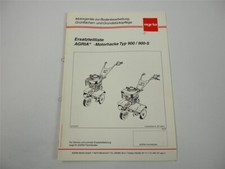 Agria 900 900-S Motorhacke Ersatzteilliste Ersatzteilkatalog 1997