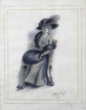 John Burleigh ( Xx ) Elegant mit Hut Mode Jugendstil Paris 1900 Schöne Zeit