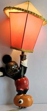 Vintage Disney Mickey Mouse Lampe Wandleuchte Wandleuchte Original Schirm 50er/60er Jahre