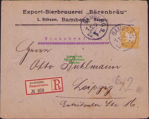 B22884 brief bayern - bayern, bamberg