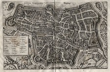 Augsburg Gesamtansicht Original Kupferstich Merian 1638