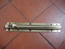 Antiker massiver Messing Schwerlast Sicherheitstürriegel und Halter.