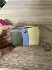 FOSSIL Valerie Lether Flap Card Case Kartenetui Geldbörse Multi Stripe olivgrün
