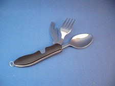 Camping/Outdoorbesteck -Messer, Gabel, Esslöffel, Flaschenöffner aus Edelstahl !
