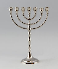 9977007 Silberfarbener Menora-Leuchter vernickelt 7-flammig  neu