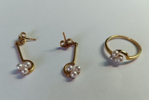 Elegantes perlen schmuckset - perlen,