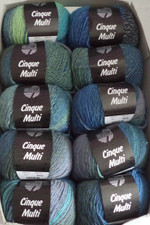 LANA GROSSA, Wolle z.Stricken, Strickgarn, Cinque Multi , 10x50g, Fb.25
