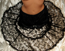 Vintage PETTI - Unterrock NYLON schwarz SPITZENVOLANT Gr. M/L