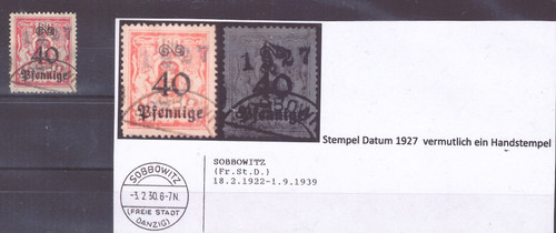 Danzig stempel datum 1927 - stempel,