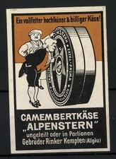 Reklamemarke Alpenstern Camembertkäse, ein vollfetter hochfeiner & billiger Käs 