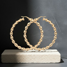 18 kt Gold große Creolen an