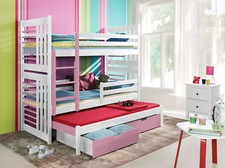 Kinderbett Etagenbett Stockbett für drei Personen Rollo Hochbett Holz Kiefer 16