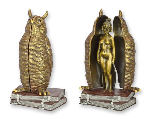 Bronzeskulptur eule weiblicher - eule,