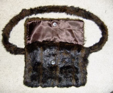 Kunstfell-Muff wie Nerz dunkelbraun