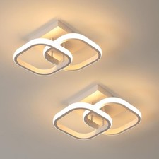 2x LED Deckenleuchte 22W Quadratisch Aluminium Wohnzimmer Schlafzimmer Küche War
