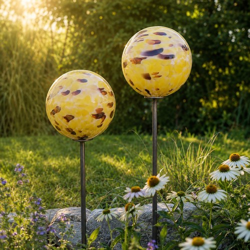Gartenstecker mit glaskugel - gartenstecker,
