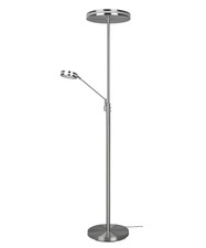 FRANKLIN LED Stehleuchte mit Lesearm Dimmer Memory Nickel matt 4100lm