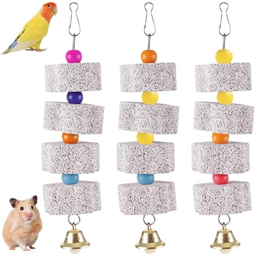 Vogelspielzeug kalkstein 3er - vogelspielzeug,