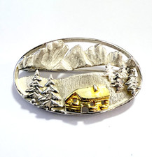 Silberbrosche Landschaft 925